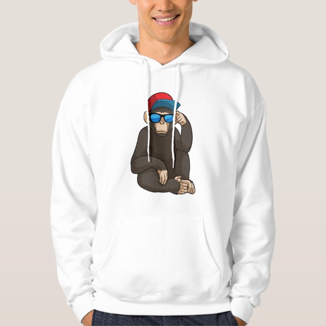 Veste À Capuche Singe avec lunettes de soleil (Devant)