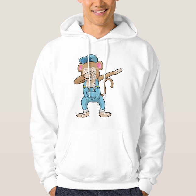 Veste À Capuche Singe comme mécanicien à l'Hip hop Dance Dab (Devant)