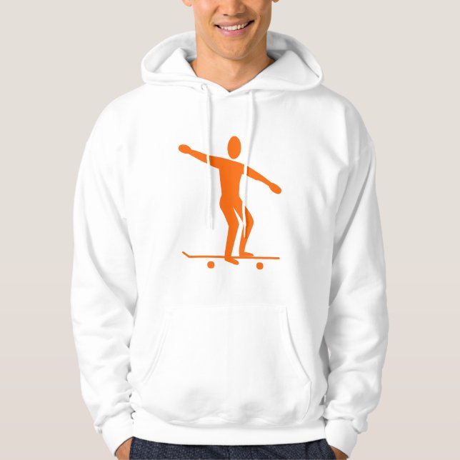 Veste À Capuche Skateboard - Orange (Devant)