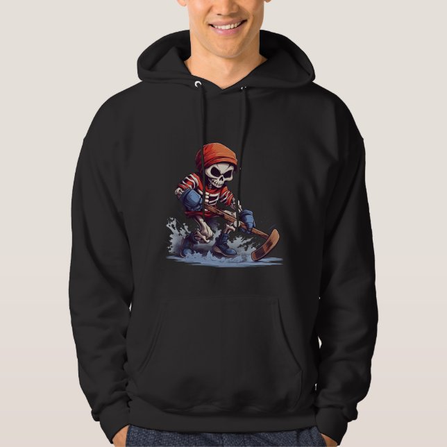 Veste À Capuche Skeleton sur le patinage de hockey sur glace (Devant)