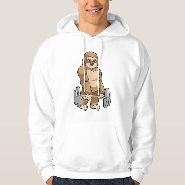 Veste À Capuche Sloth au Bodybuilding avec Barbell (Devant)