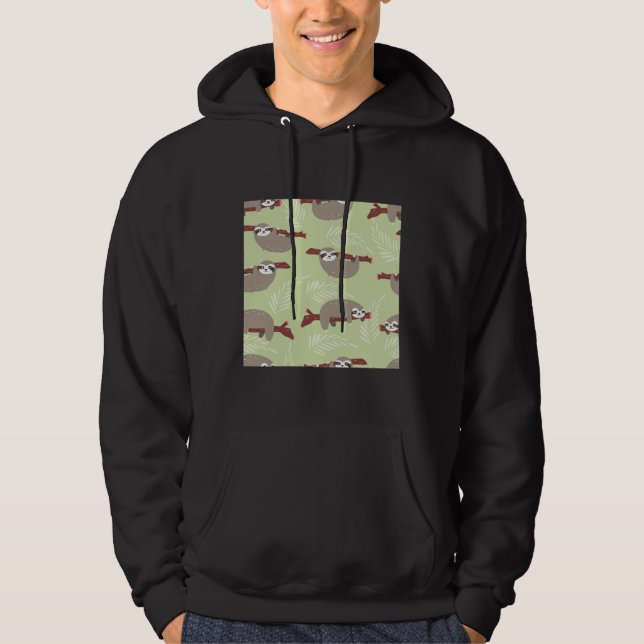 Veste À Capuche Sloth Cute sans couture (Devant)