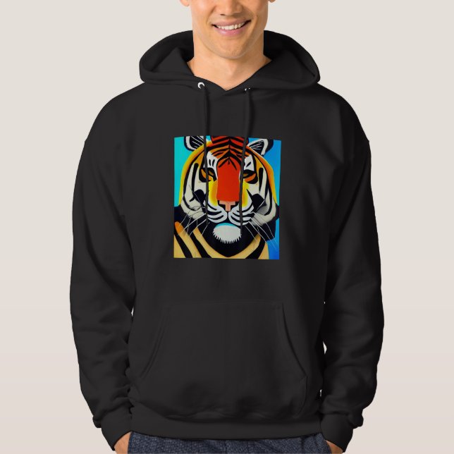 Veste À Capuche Smileteesanim  Cool Tiger Cubism Art (Devant)