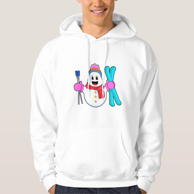 Veste À Capuche Snowman comme skieur avec ski (Devant)