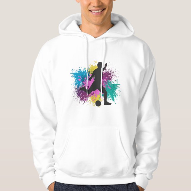 Veste À Capuche Soccer Grungy Couleur Splashes (Devant)