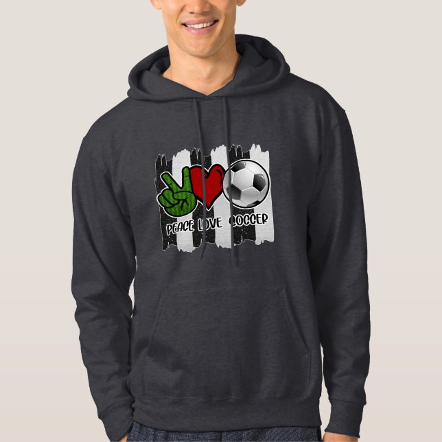 Veste À Capuche Soccer paix et amour (Devant)