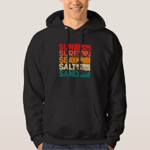 Veste À Capuche Soleil Surf Mer Sable Vintage Plage Sunset