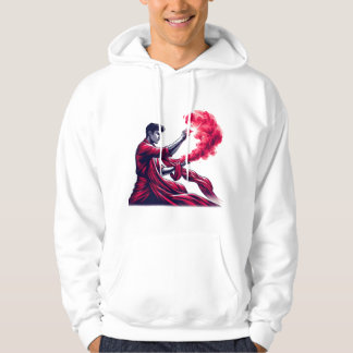 Veste À Capuche Sorcier Rouge - Magie de la Flamme Cramoisie Mysti