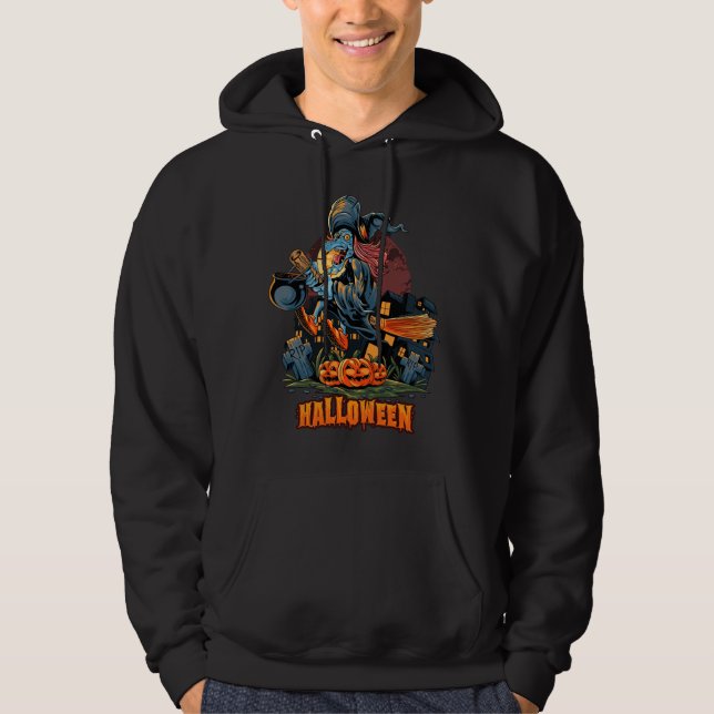 Veste À Capuche Sorcière effrayante sur une chambre (Devant)