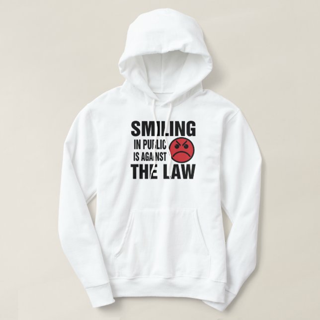 Veste À Capuche Sourire en public est contre la loi (Design devant)