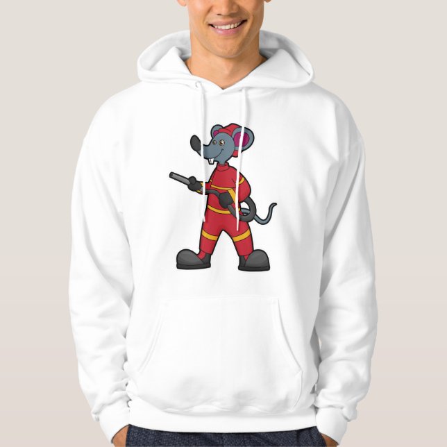 Veste À Capuche Souris comme pompier avec tuyau (Devant)