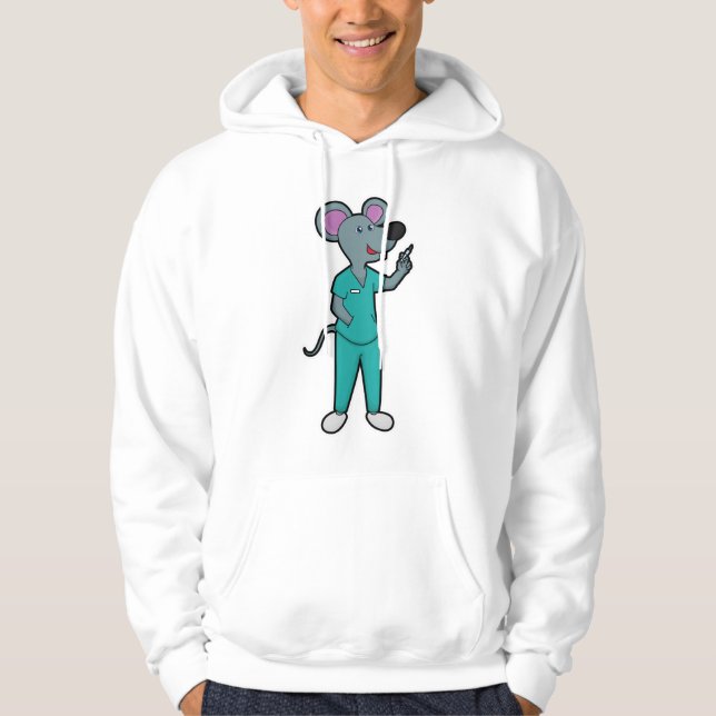 Veste À Capuche Souris infirmière à la vaccination avec seringue (Devant)