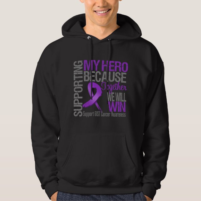 Veste À Capuche Soutien à mon héros - GIST Cancer Awareness (Devant)
