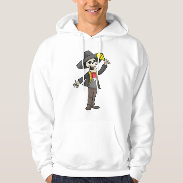 Veste À Capuche Squelette en musique avec Maracas (Devant)