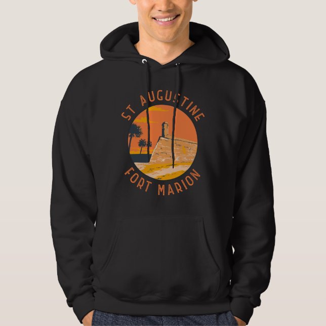 Veste À Capuche St Augustine Floride Retro Cercle détendu (Devant)