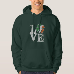 Veste À Capuche St Patricks Day Amour Chanceux Trèfle Irlandais Ve