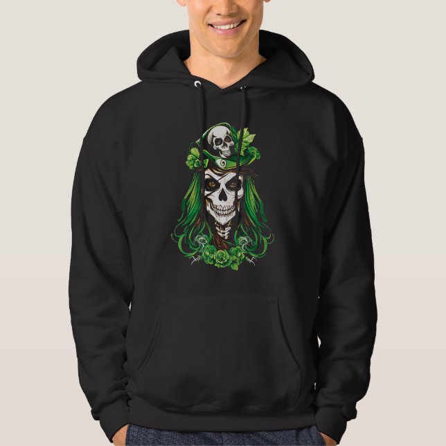 Veste À Capuche St Patrick's Day Leprechaun Skull Woman (Devant)