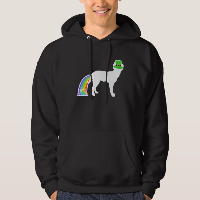 Veste À Capuche St Patrick's Day Rainbow Dog  Mudi (Devant)