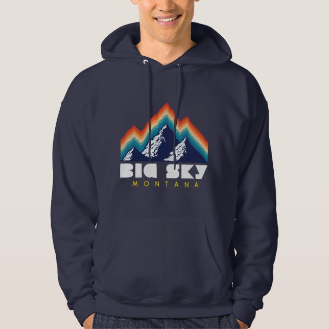 Veste À Capuche Station De Ski Big Sky Montana Usa 1980S Retro (Devant)