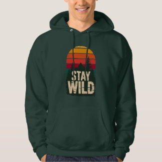 Veste À Capuche Stay Wild Vintage Sunset Mountain Hoodie