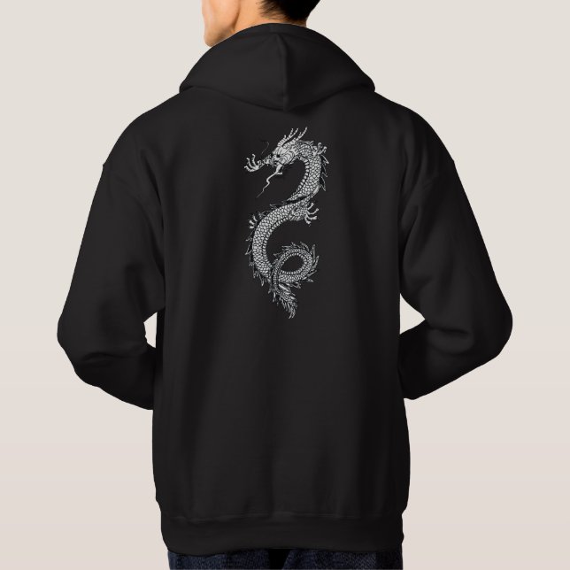 Veste À Capuche Style asiatique chanceux de tatouage de dragon (Dos)