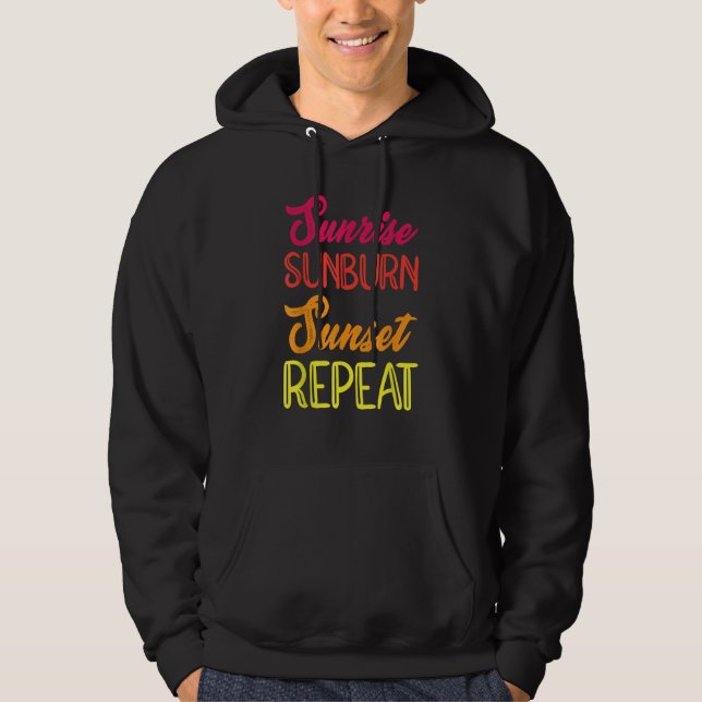 Veste À Capuche Sunrise Sunburn Sunset Repeat Vacation Holiday Rel (Devant)