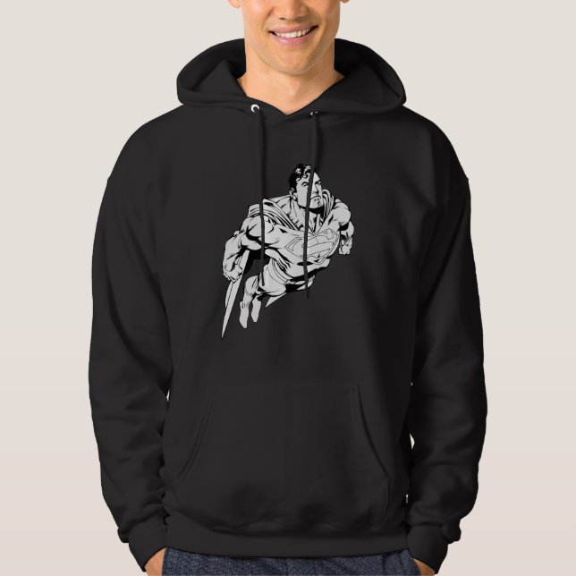 Veste À Capuche Superman noir et blanc 1 (Devant)