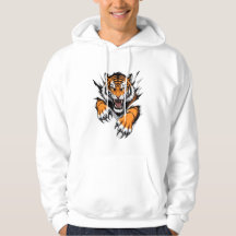 Sweatshirt à capuche graphique Tigre en colère déc