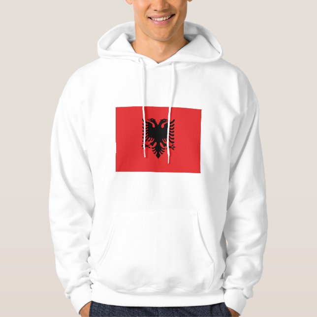 Veste À Capuche Sweatshirt à capuchon avec drapeau d'Albanie (Devant)