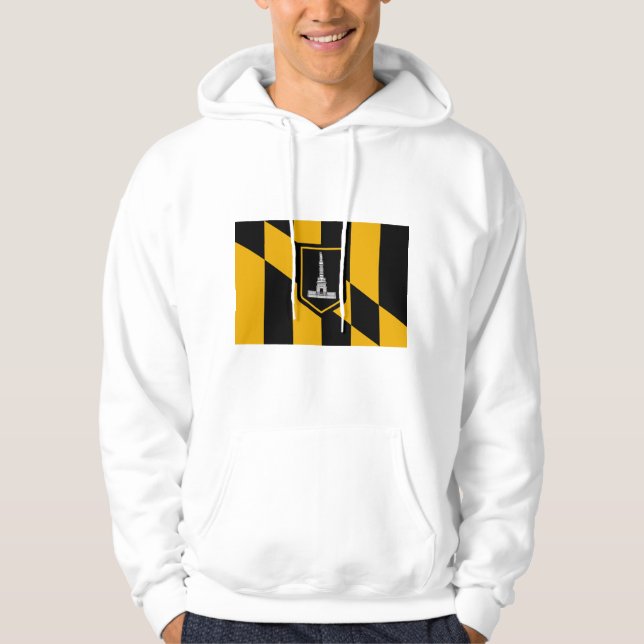 Veste À Capuche Sweatshirt à capuchon avec drapeau de Baltimore, M (Devant)
