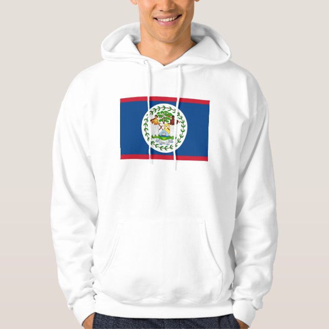 Veste À Capuche Sweatshirt à capuchon avec drapeau de Belize (Devant)