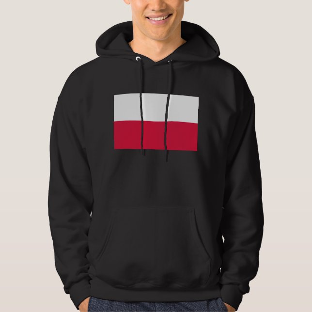 Veste À Capuche Sweatshirt à capuchon avec drapeau de la Pologne (Devant)