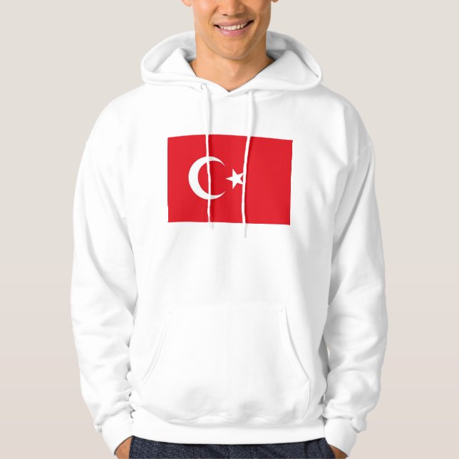 Veste À Capuche Sweatshirt à capuchon avec drapeau de la Turquie (Devant)