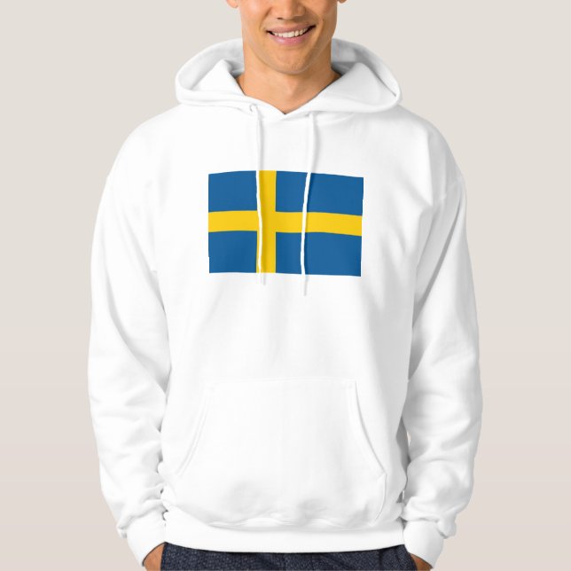 Veste À Capuche Sweatshirt à capuchon avec drapeau de Suède (Devant)