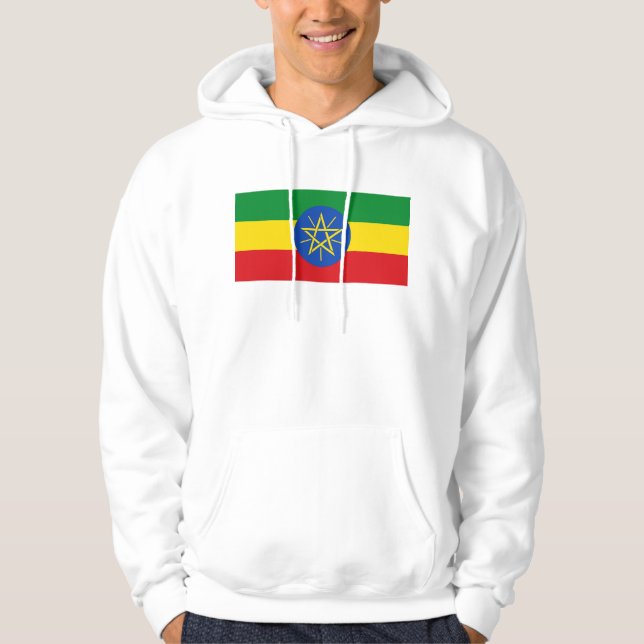 Veste À Capuche Sweatshirt à capuchon avec drapeau d'Éthiopie (Devant)