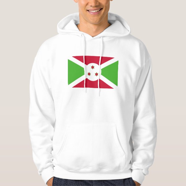 Veste À Capuche Sweatshirt à capuchon avec drapeau du Burundi (Devant)