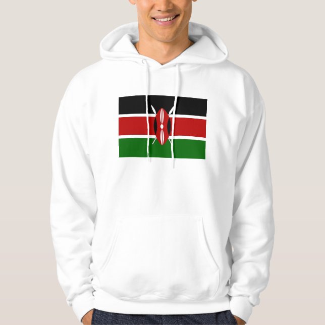 Veste À Capuche Sweatshirt à capuchon avec drapeau du Kenya (Devant)