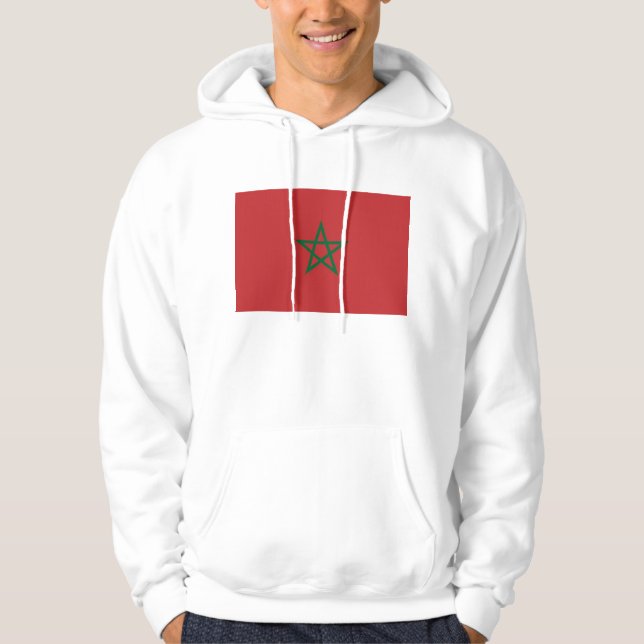 Veste À Capuche Sweatshirt à capuchon avec drapeau du Maroc (Devant)