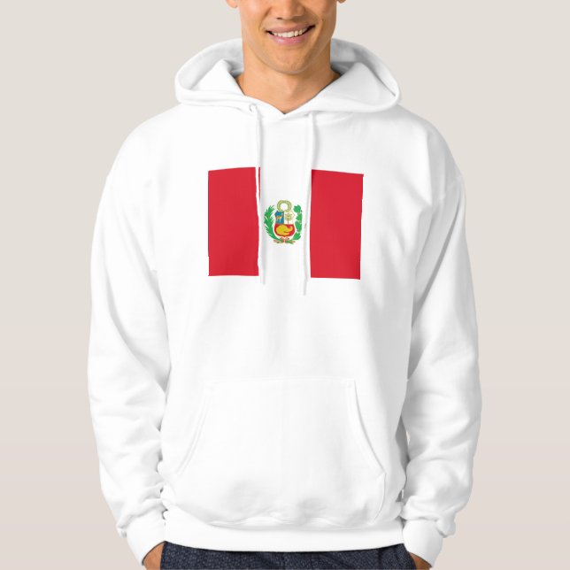 Veste À Capuche Sweatshirt à capuchon avec drapeau du Pérou (Devant)