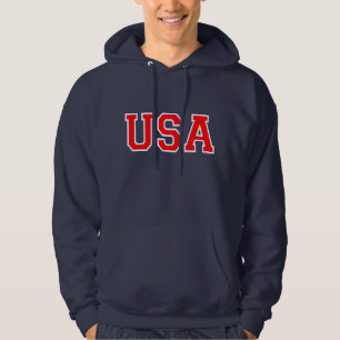 Veste À Capuche Sweatshirt à capuchon blanc des Etats-Unis et bleu