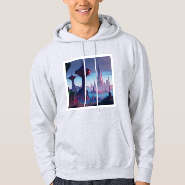 Veste À Capuche Sweatshirt à capuchon de conception de ville futur (Devant)