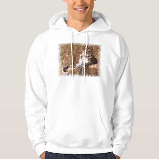 Veste À Capuche Sweatshirt à capuchon de léopard attentif (Devant)