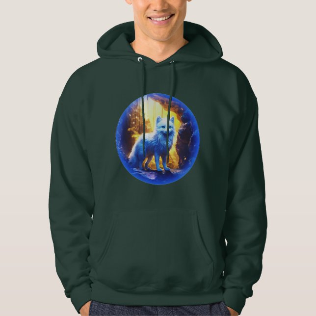 Veste À Capuche Sweatshirt à capuchon graphique de renard arctique (Devant)