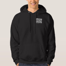 sweatshirt à capuchon noir masculin "Iron Sharpens