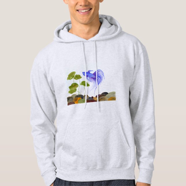 Veste À Capuche Sweatshirt Blue Betta Fish (Devant)