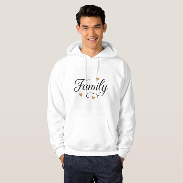 Veste À Capuche Sweatshirt d'amour familial avec de mignons accent (Devant entier)