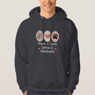 Veste À Capuche Sweatshirt de bergers allemands d'amour de paix