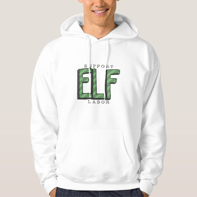 Veste À Capuche Sweatshirt de travail d'Elf de soutien (Devant)