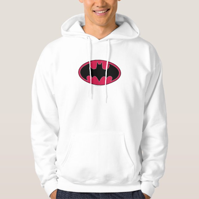 Veste À Capuche Symbole Batman | Logo noir rouge (Devant)