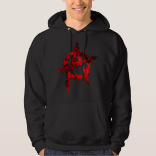 Veste À Capuche Symbole d'anarchie graffiti rouge